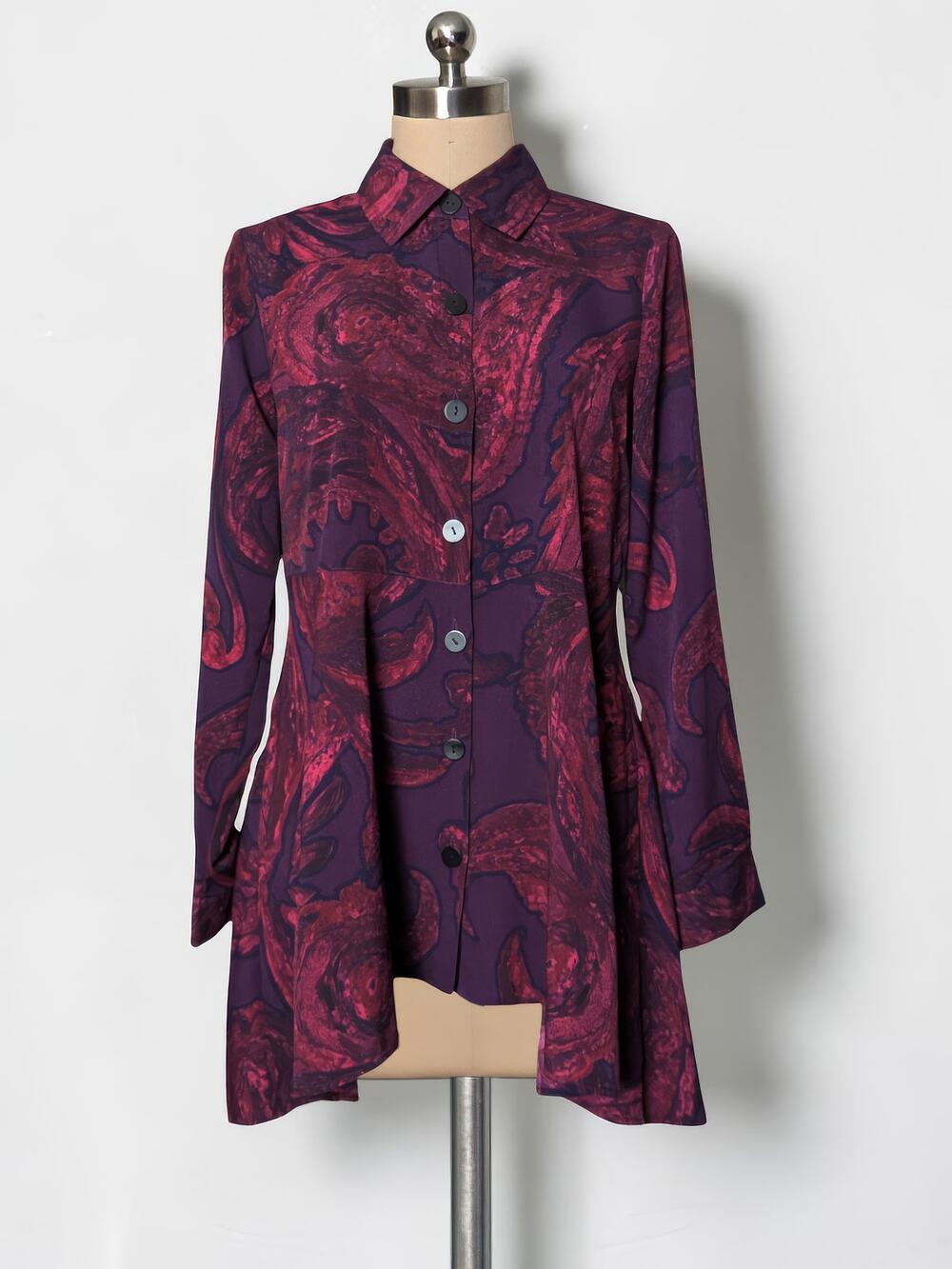 LIV By Habitat Clothes Purple Marble Print Button Up Shirt Blouse S